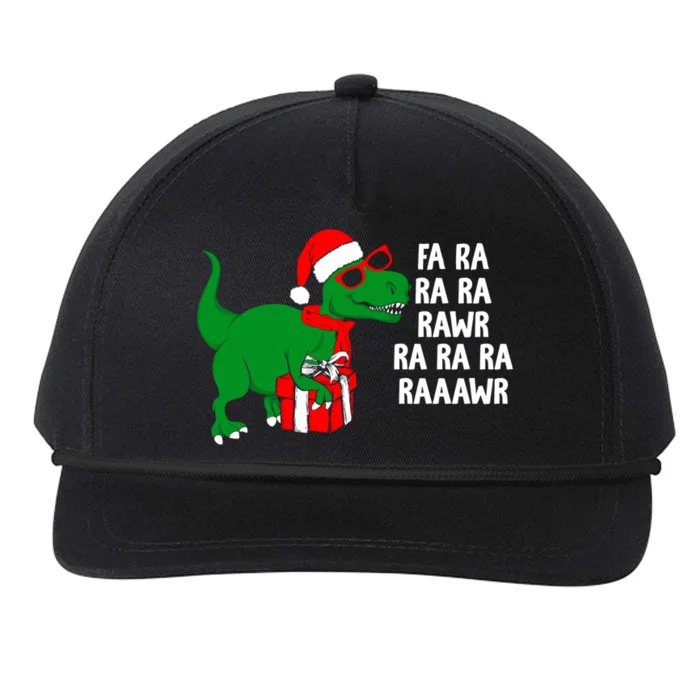 Fa Ra Rawr Christmas Tyrannosaurus Rex Xmas Santa Hat Cute Gift Snapback Five-Panel Rope Hat