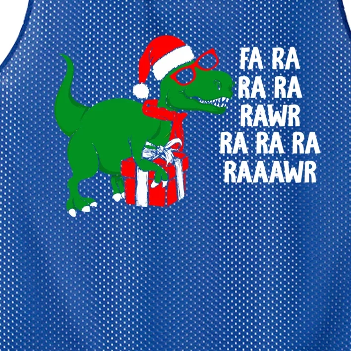 Fa Ra Rawr Christmas Tyrannosaurus Rex Xmas Santa Hat Cute Gift Mesh Reversible Basketball Jersey Tank