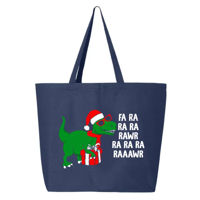 Fa Ra Rawr Christmas Tyrannosaurus Rex Xmas Santa Hat Cute Gift 25L Jumbo Tote