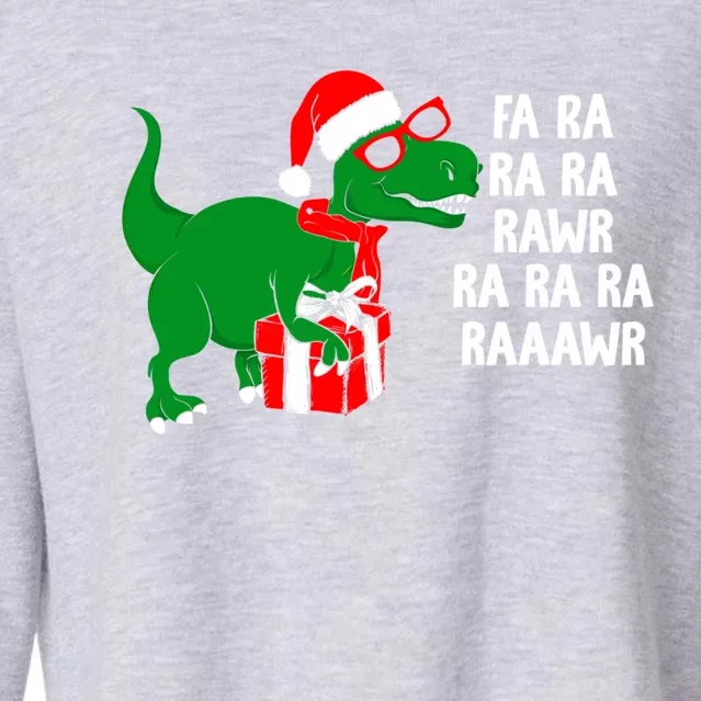 Fa Ra Rawr Christmas Tyrannosaurus Rex Xmas Santa Hat Cute Gift Cropped Pullover Crew