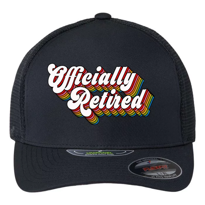 Funny Retro Retired Retirement Gift Flexfit Unipanel Trucker Cap