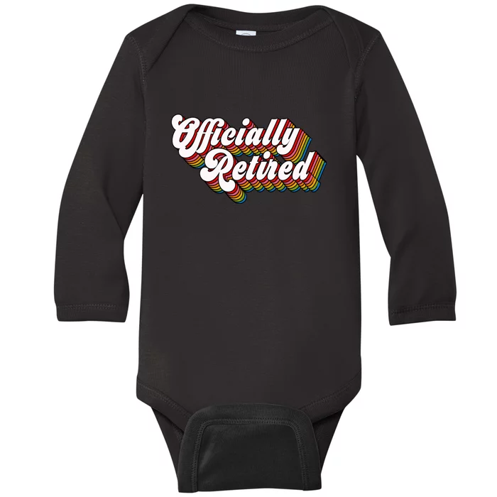 Funny Retro Retired Retirement Gift Baby Long Sleeve Bodysuit