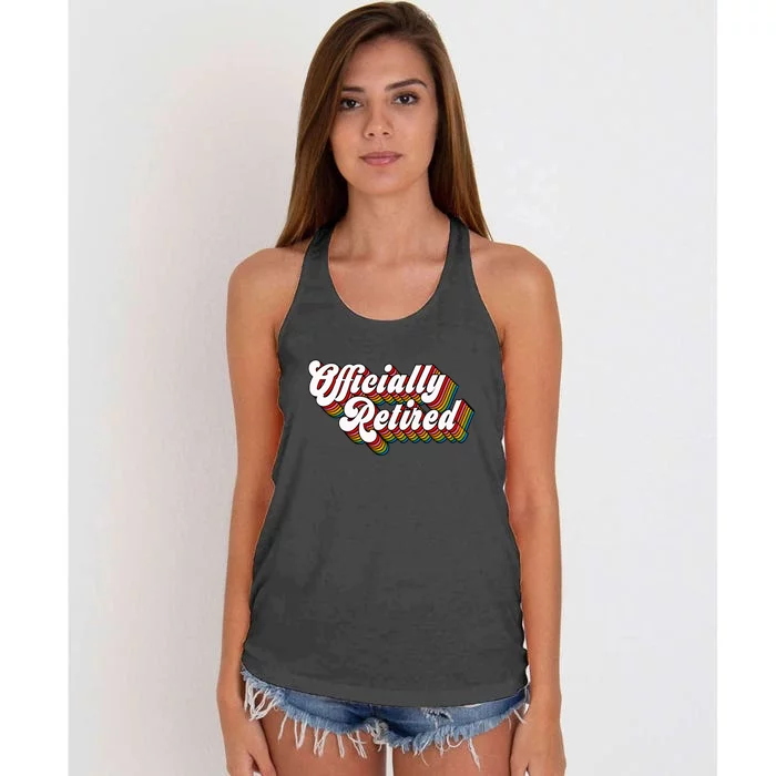 Funny Retro Retired Retirement Gift Women's Knotted Racerback Tank