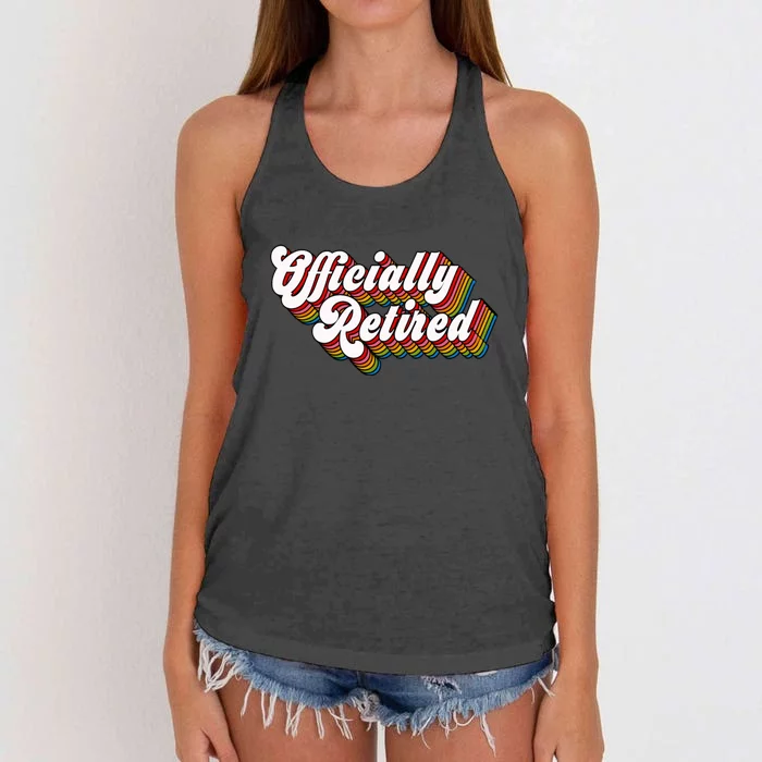 Funny Retro Retired Retirement Gift Women's Knotted Racerback Tank