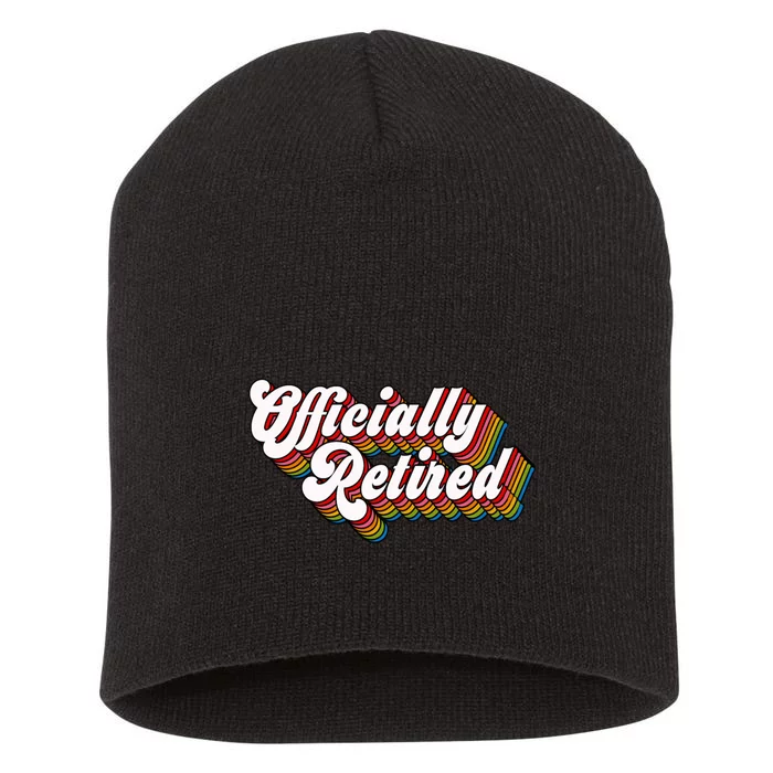 Funny Retro Retired Retirement Gift Short Acrylic Beanie