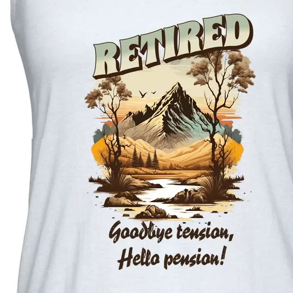 Funny Retired Retirement Gift Goodbye Tension Ladies Essential Flowy Tank