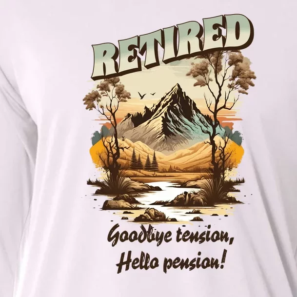 Funny Retired Retirement Gift Goodbye Tension Cooling Performance Long Sleeve Crew