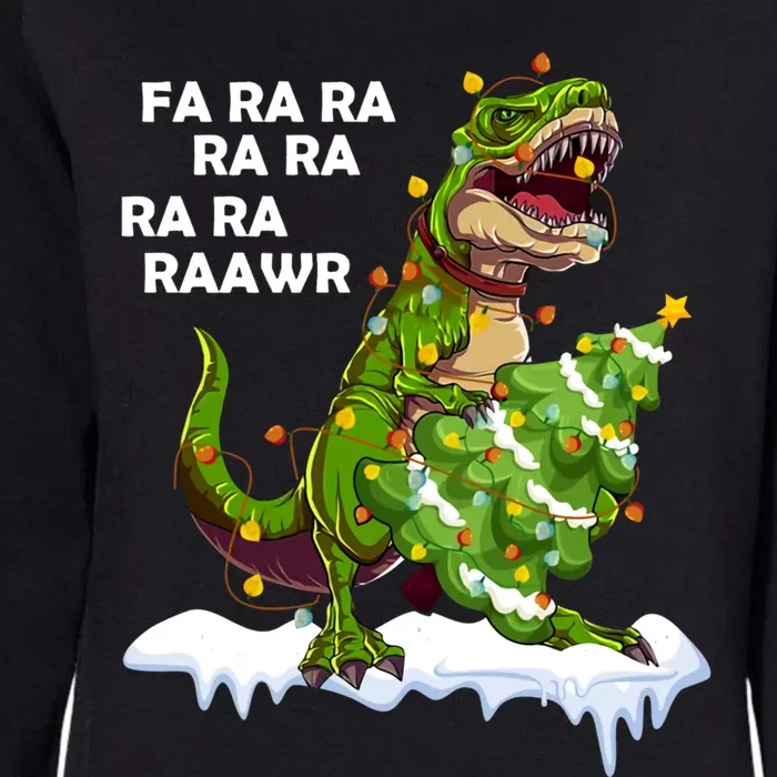 Fa Ra Rawr Christmas Trex Funny Santa Dinosaur Gift Tee Gift Womens California Wash Sweatshirt