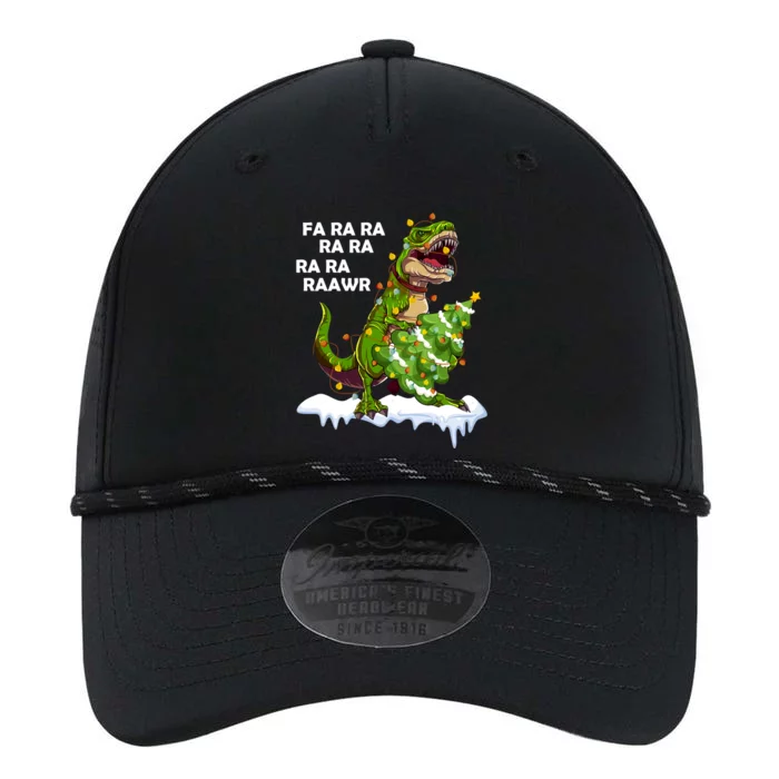 Fa Ra Rawr Christmas Trex Funny Santa Dinosaur Gift Tee Gift Performance The Dyno Cap