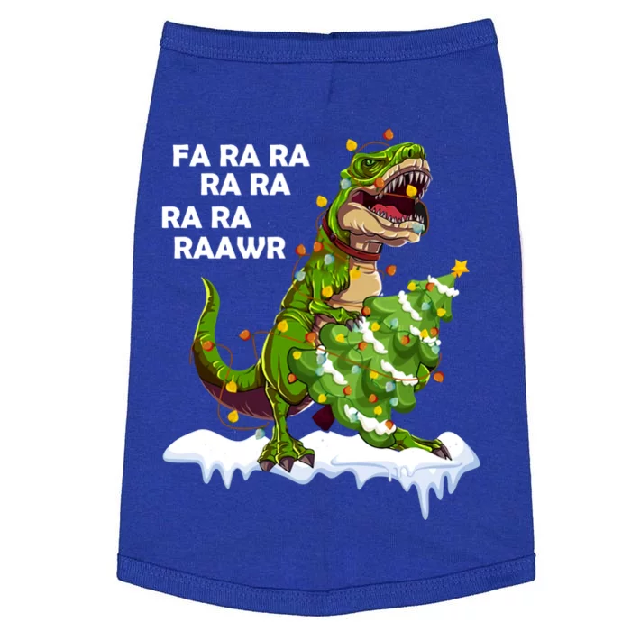 Fa Ra Rawr Christmas Trex Funny Santa Dinosaur Gift Tee Gift Doggie Tank