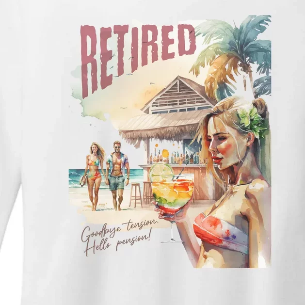 Funny Retired Retirement Gift Goodbye Tension Womens CVC Long Sleeve Shirt