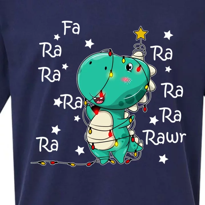 Fa Ra Rawr T Rex Santa Christmas Carol Funny Dinosaur Xmas Meaningful Gift Sueded Cloud Jersey T-Shirt