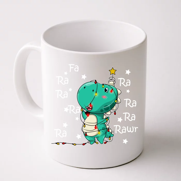 Fa Ra Rawr T Rex Santa Christmas Carol Funny Dinosaur Xmas Meaningful Gift Front & Back Coffee Mug