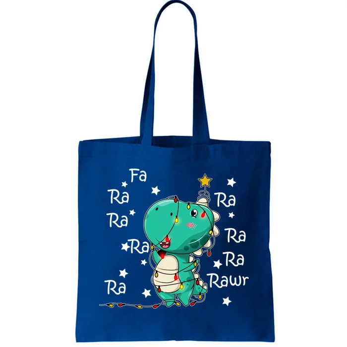 Fa Ra Rawr T Rex Santa Christmas Carol Funny Dinosaur Xmas Funny Gift Tote Bag