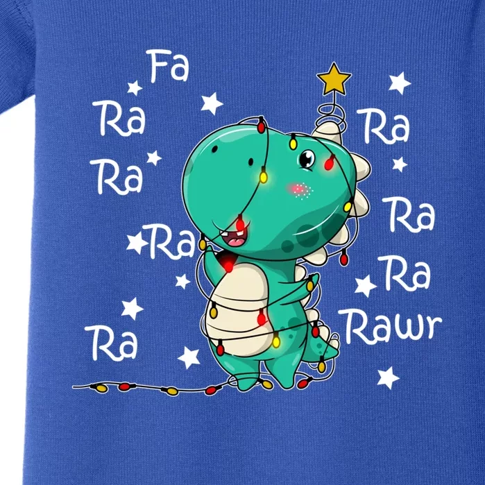 Fa Ra Rawr T Rex Santa Christmas Carol Funny Dinosaur Xmas Funny Gift Baby Bodysuit