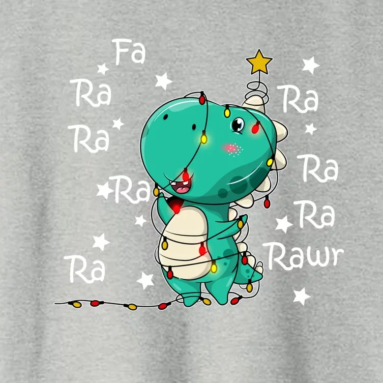 Fa Ra Rawr T Rex Santa Christmas Carol Funny Dinosaur Xmas Funny Gift Women's Crop Top Tee