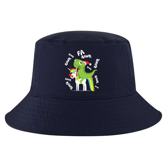 Fa Ra Rawr Tmeaningful Giftrex Dinosaur Riding Reindeer Unicorn Christmas Gift Cool Comfort Performance Bucket Hat