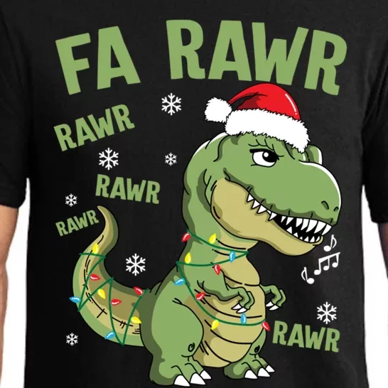 Fa Ra Ra Rawr Santa Hat T Rex Dinosaur Family Christmas Gift Pajama Set