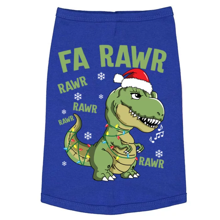 Fa Ra Ra Rawr Santa Hat T Rex Dinosaur Family Christmas Gift Doggie Tank