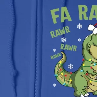 Fa Ra Ra Rawr Santa Hat T Rex Dinosaur Family Christmas Gift Full Zip Hoodie