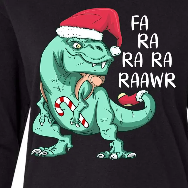 Fa Ra Ra Ra Raawr Christmas T Rex Dinosaur Womens Cotton Relaxed Long Sleeve T-Shirt