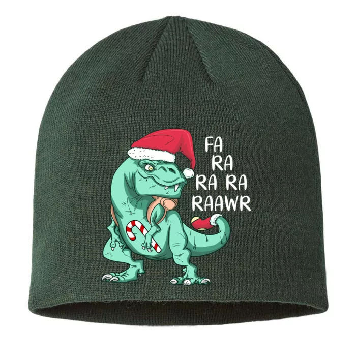 Fa Ra Ra Ra Raawr Christmas T Rex Dinosaur 8 1/2in Sustainable Knit Beanie