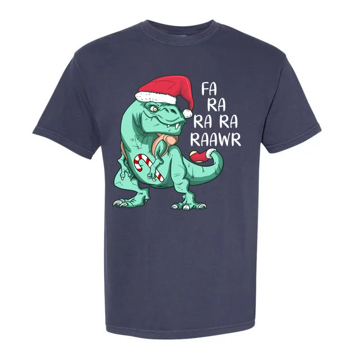 Fa Ra Ra Ra Raawr Christmas T Rex Dinosaur Garment-Dyed Heavyweight T-Shirt