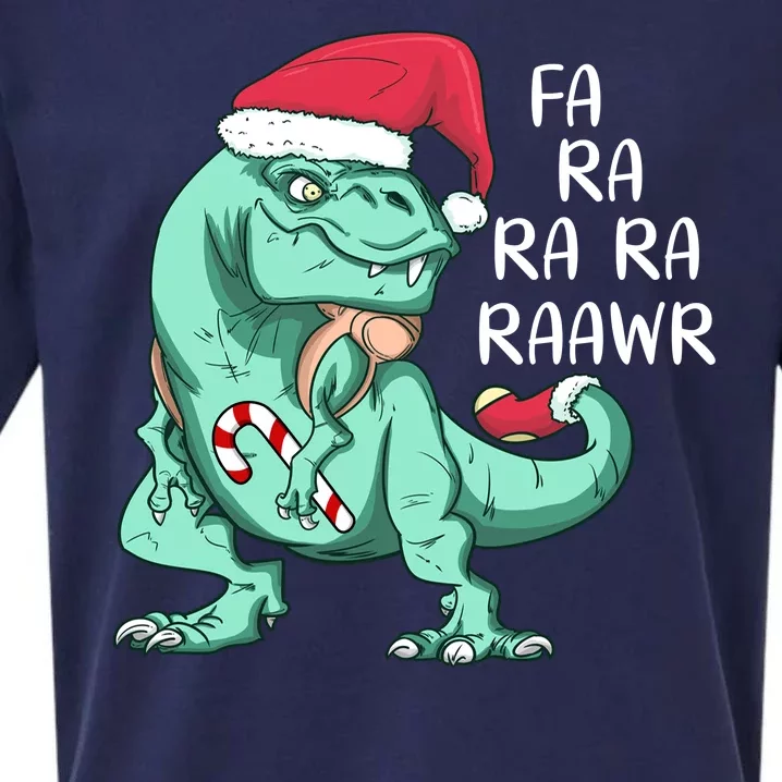 Fa Ra Ra Ra Raawr Christmas T Rex Dinosaur Sueded Cloud Jersey T-Shirt