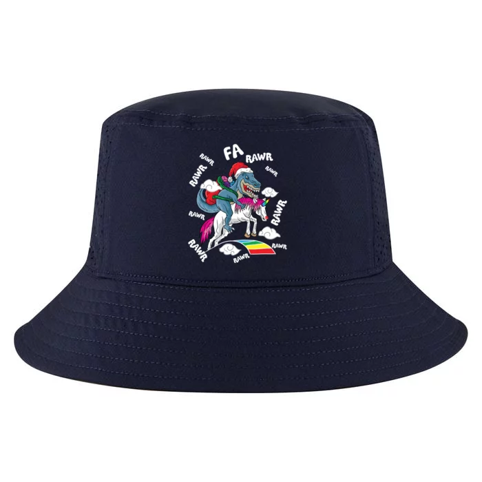 Fa Ra Rawr Tgreat Giftrex Dinosaur Riding Reindeer Unicorn Christmas Gift Cool Comfort Performance Bucket Hat