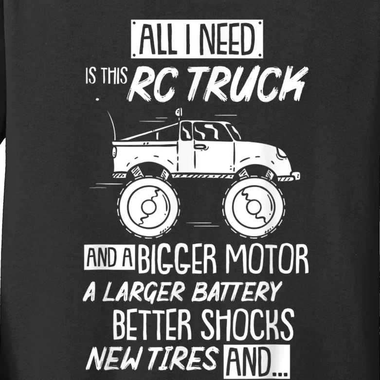 Funny RC Racing RC Truck Radio Controlled RC Car Saying Kids Long Sleeve Shirt