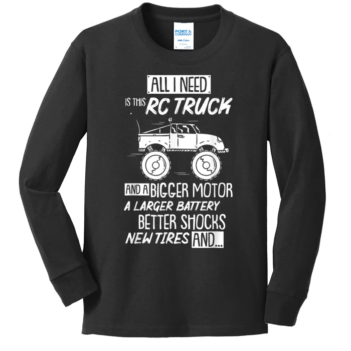 Funny RC Racing RC Truck Radio Controlled RC Car Saying Kids Long Sleeve Shirt