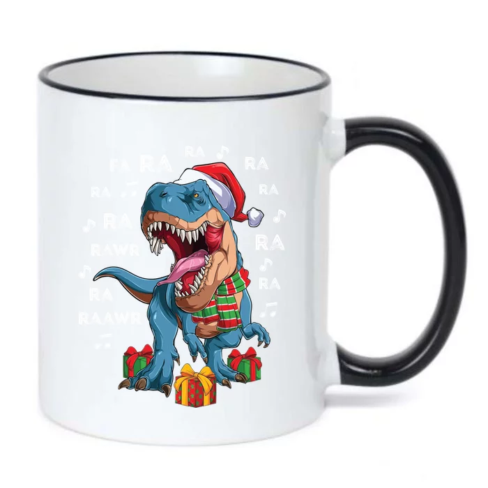 Fa Ra Rawr Singing Santasaurus Rex Funny Christmas CarrollS Great Gift Black Color Changing Mug