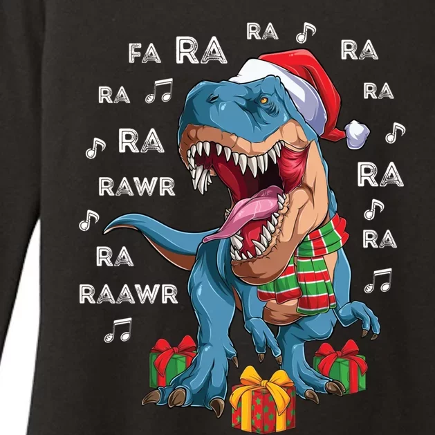 Fa Ra Rawr Singing Santasaurus Rex Funny Christmas CarrollS Great Gift Womens CVC Long Sleeve Shirt