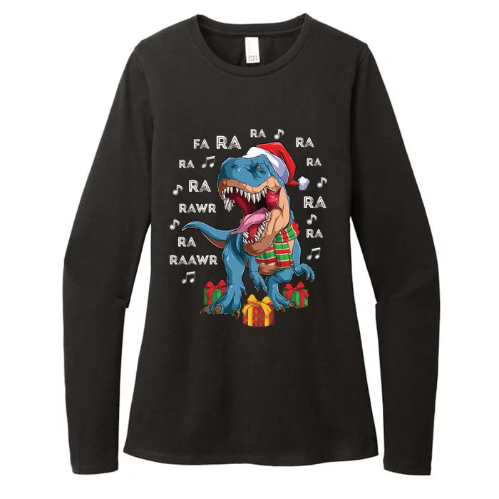 Fa Ra Rawr Singing Santasaurus Rex Funny Christmas CarrollS Great Gift Womens CVC Long Sleeve Shirt