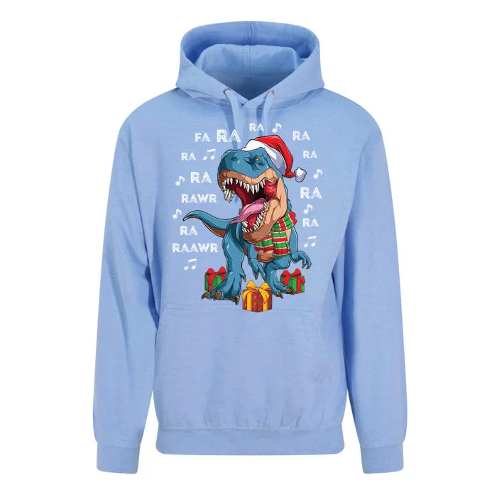 Fa Ra Rawr Singing Santasaurus Rex Funny Christmas CarrollS Great Gift Unisex Surf Hoodie