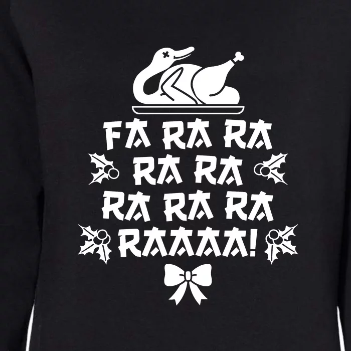 Fa Ra Ra Christmas Duck Womens California Wash Sweatshirt