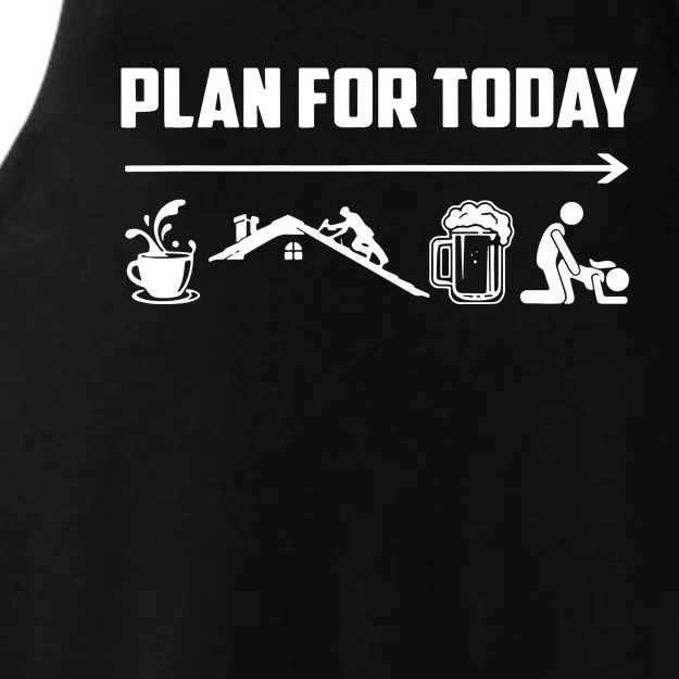 Funny Roofing Roofer Plan For Today Coffee Roofing Beer Ladies Tri-Blend Wicking Tank