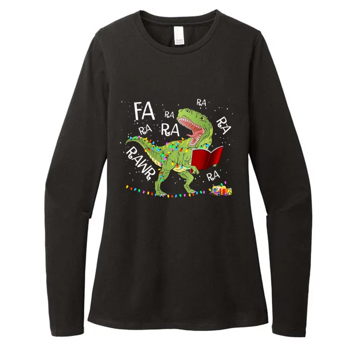 Fa Ra Rawr Tfunny Giftrex Santa Christmas Carol Funny Fa La La Gift Womens CVC Long Sleeve Shirt