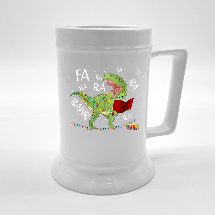 Fa Ra Rawr Tfunny Giftrex Santa Christmas Carol Funny Fa La La Gift Front & Back Beer Stein