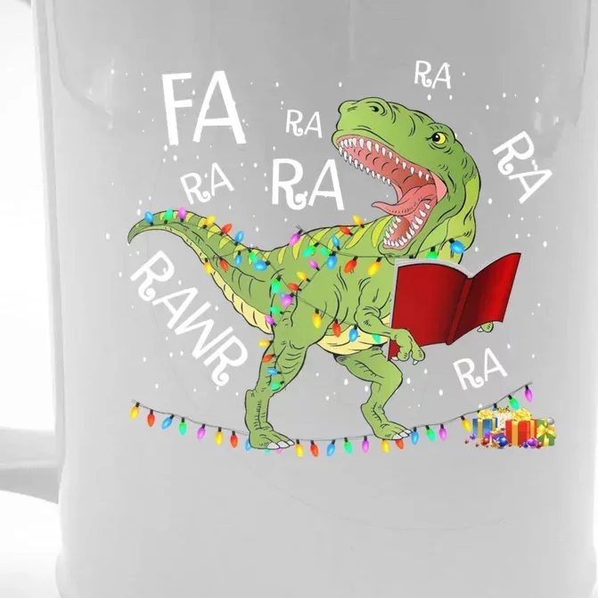 Fa Ra Rawr Tfunny Giftrex Santa Christmas Carol Funny Fa La La Gift Front & Back Beer Stein