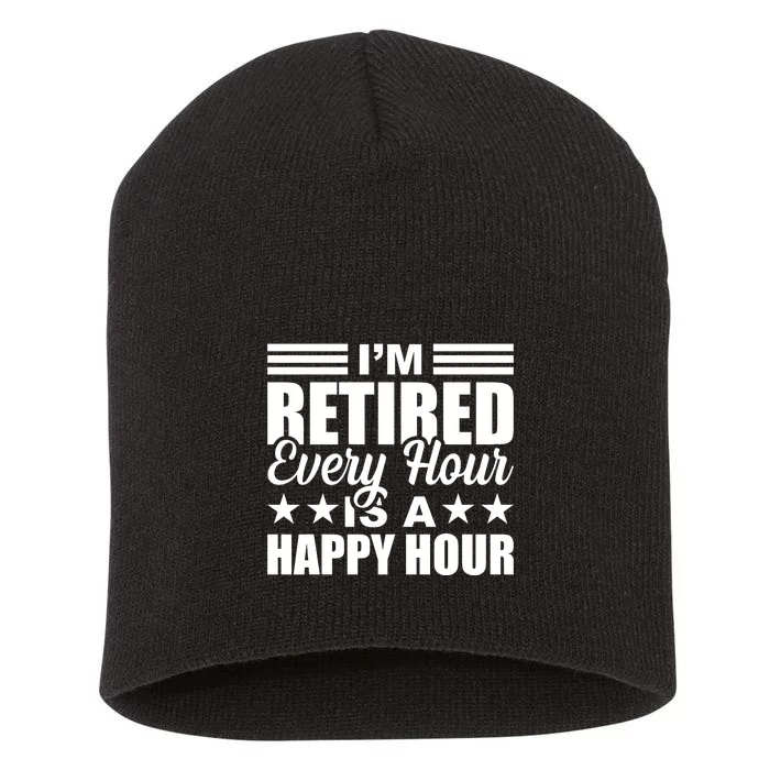 Funny Retired Retirement Short Acrylic Beanie