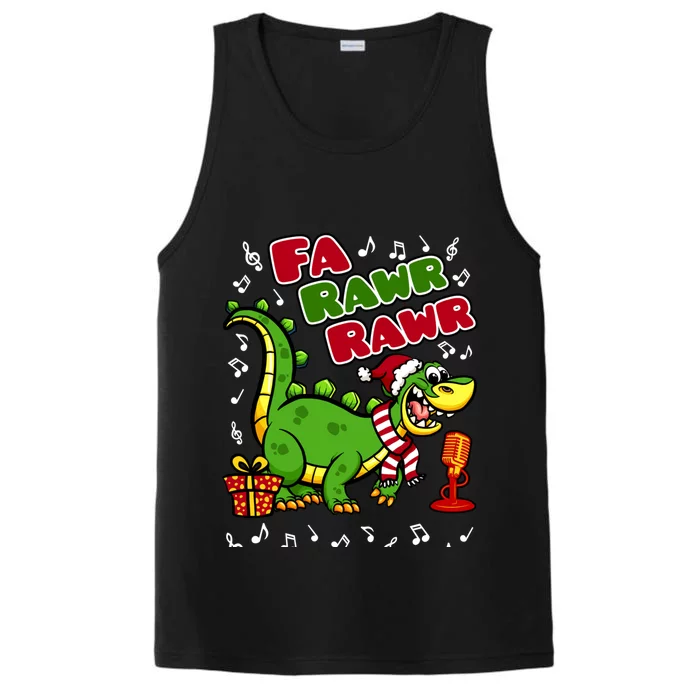 Fa Rawr Rawr Gift Funny Xmas Santa Hat Dinosaur Christmas Gift Performance Tank