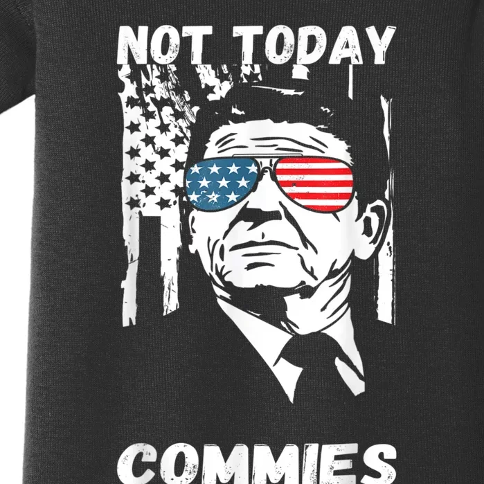 Funny Ronald Reagan Not Today Commie Political Humor Baby Bodysuit