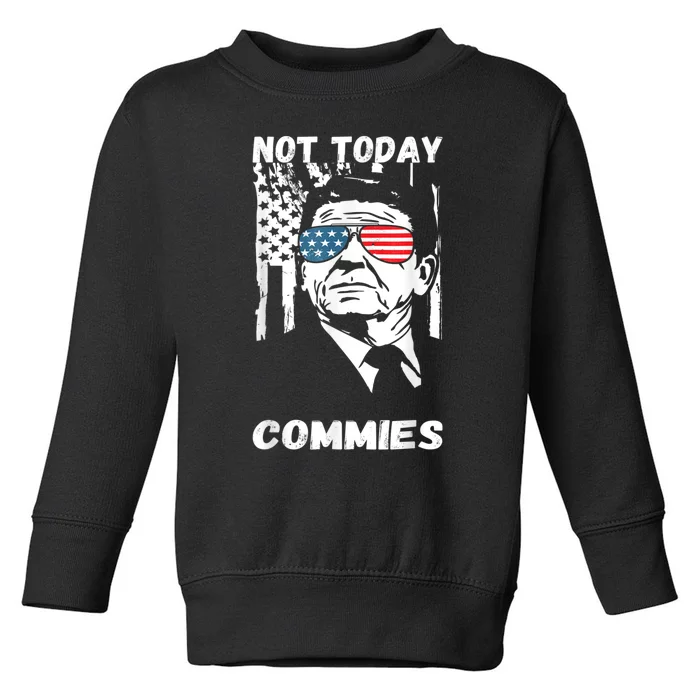 Funny Ronald Reagan Not Today Commie Political Humor Toddler Sweatshirt