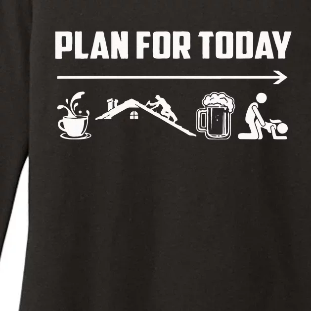 Funny Roofing Roofer Plan For Today Coffee Roofing Beer Womens CVC Long Sleeve Shirt