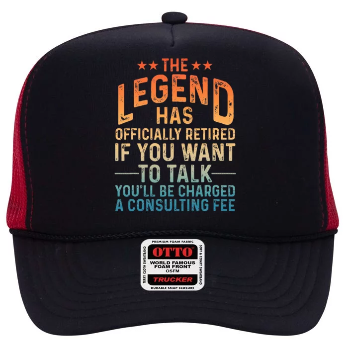 Funny Retired Retirement High Crown Mesh Trucker Hat