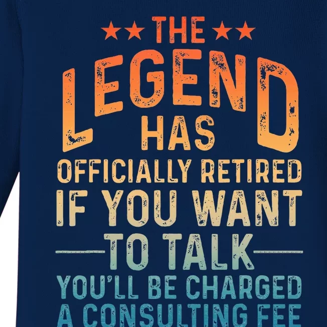 Funny Retired Retirement Baby Long Sleeve Bodysuit