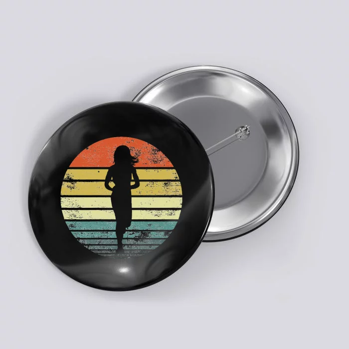 Funny Running Retro Vintage Fitness Jogging Button