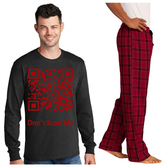 Funny Rick Roll Meme QR Code Scan for Laughs and Fun Long Sleeve Pajama Set