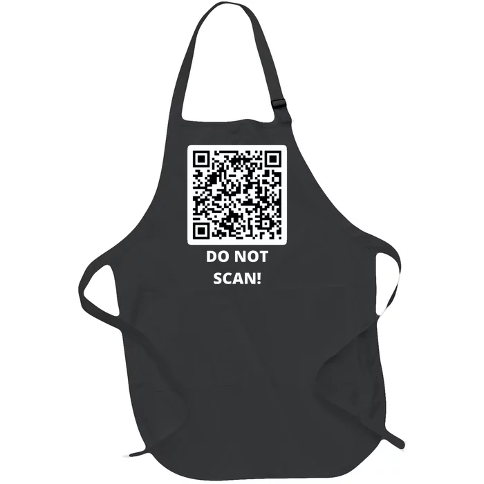 Funny Rick Roll Meme QR Code Do Not Scan Design Full-Length Apron With Pocket